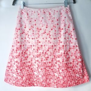 Talbots Size 2 Pink and White Skirt 100% Cotton